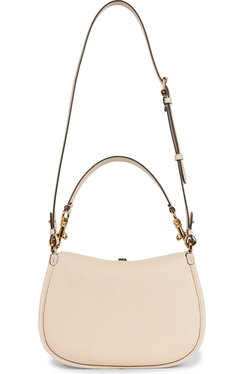 Etro Medium Tumbled Leather Crossbody Pony Bag, Alternate, color, Ivory