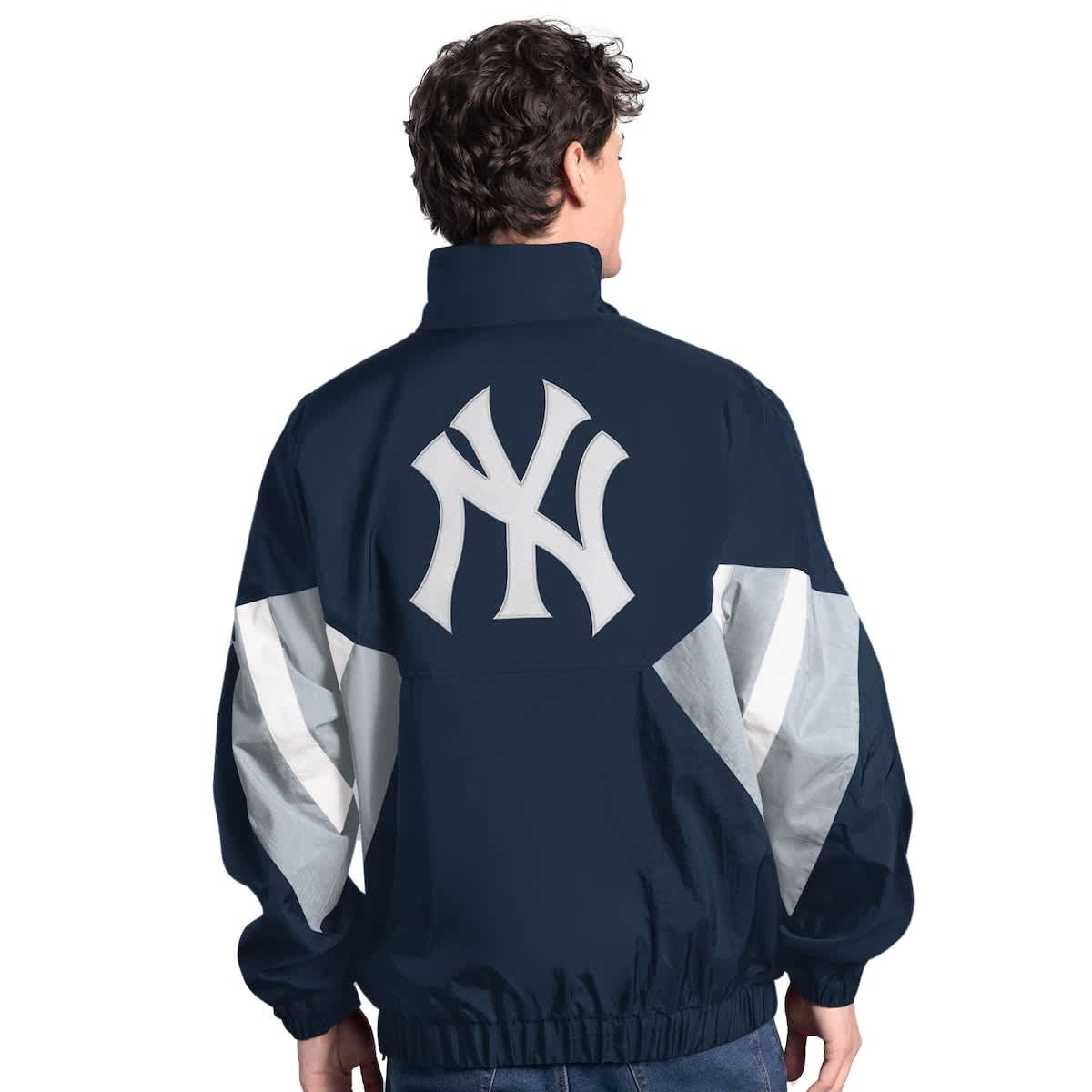 Men'sStarter  Navy New York Yankees Cooperstown Chief Half-Zip Pullover - image 2