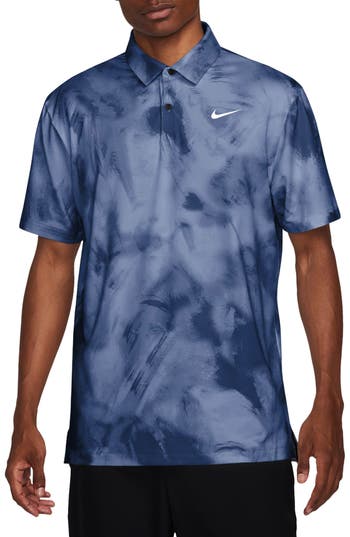 Nike Golf Dri-fit Stretch Golf Polo In Obsidian/white