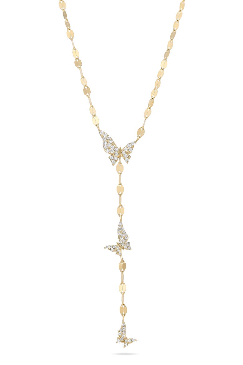 14K Gold Butterfly Y-Necklace, Main, color, 14K YELLOW GOLD