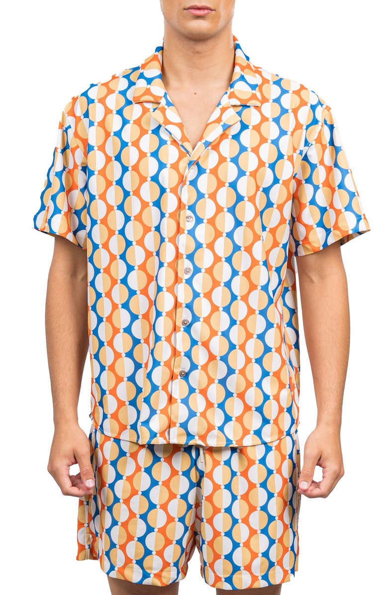 D.RT Dot Short Sleeve Button-Up Camp Shirt, Main, color, 