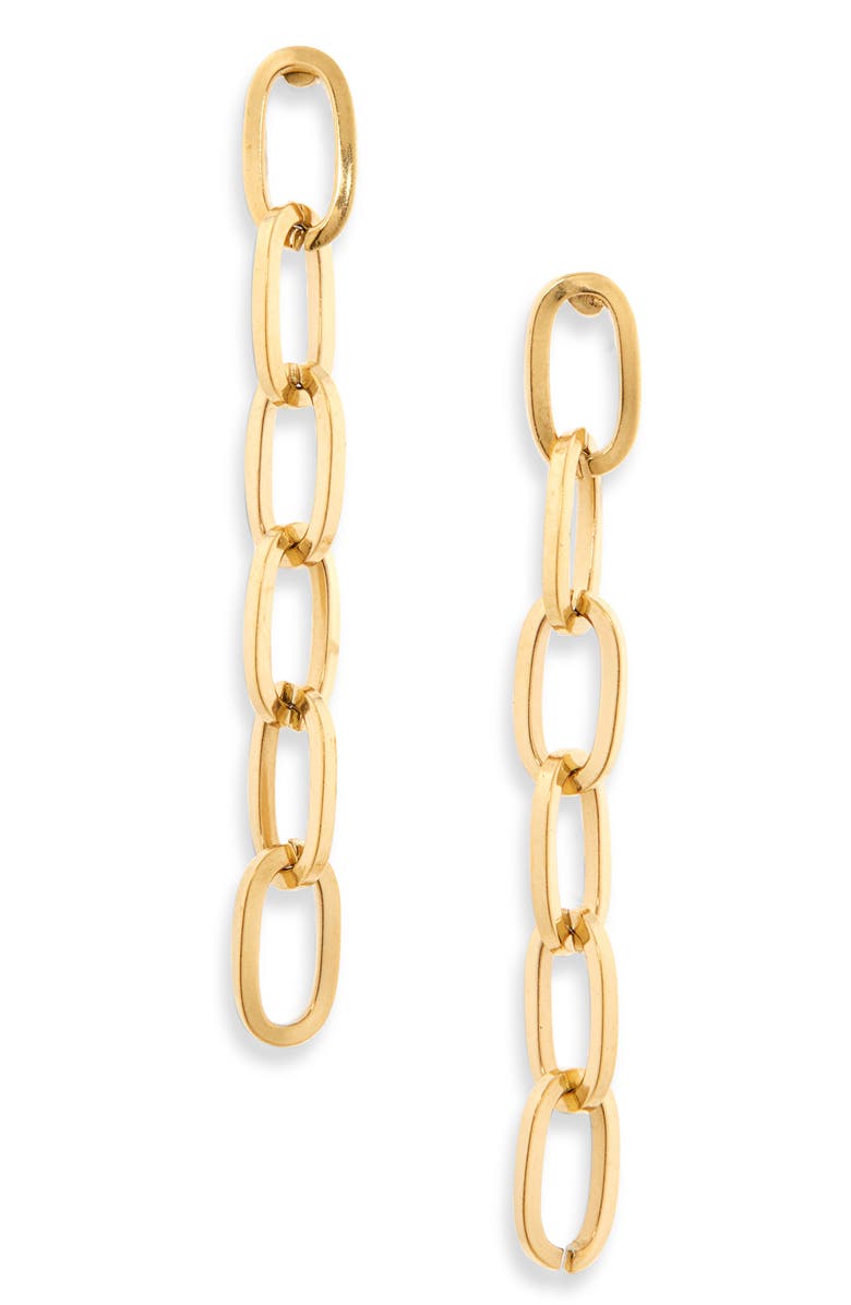 Nordstrom Paper Clip Chain Waterproof Drop Earrings, Main, color, Gold