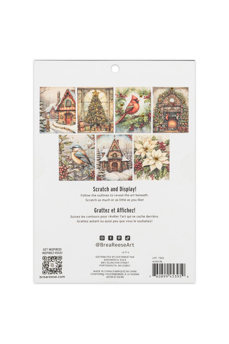 Scratch Art Paper Pad Home For The Holiday 14 6X8", Alternate, color, Multicolored