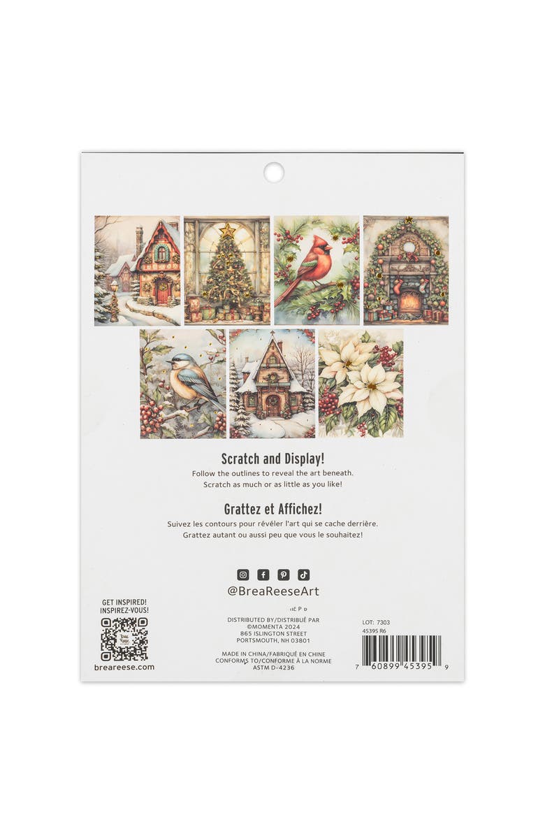Brea Reese Scratch Art Paper Pad Home For The Holiday 14 6X8", Alternate, color, Multicolored