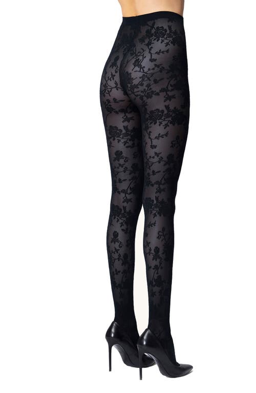 Wolford Floral Tights In Navy