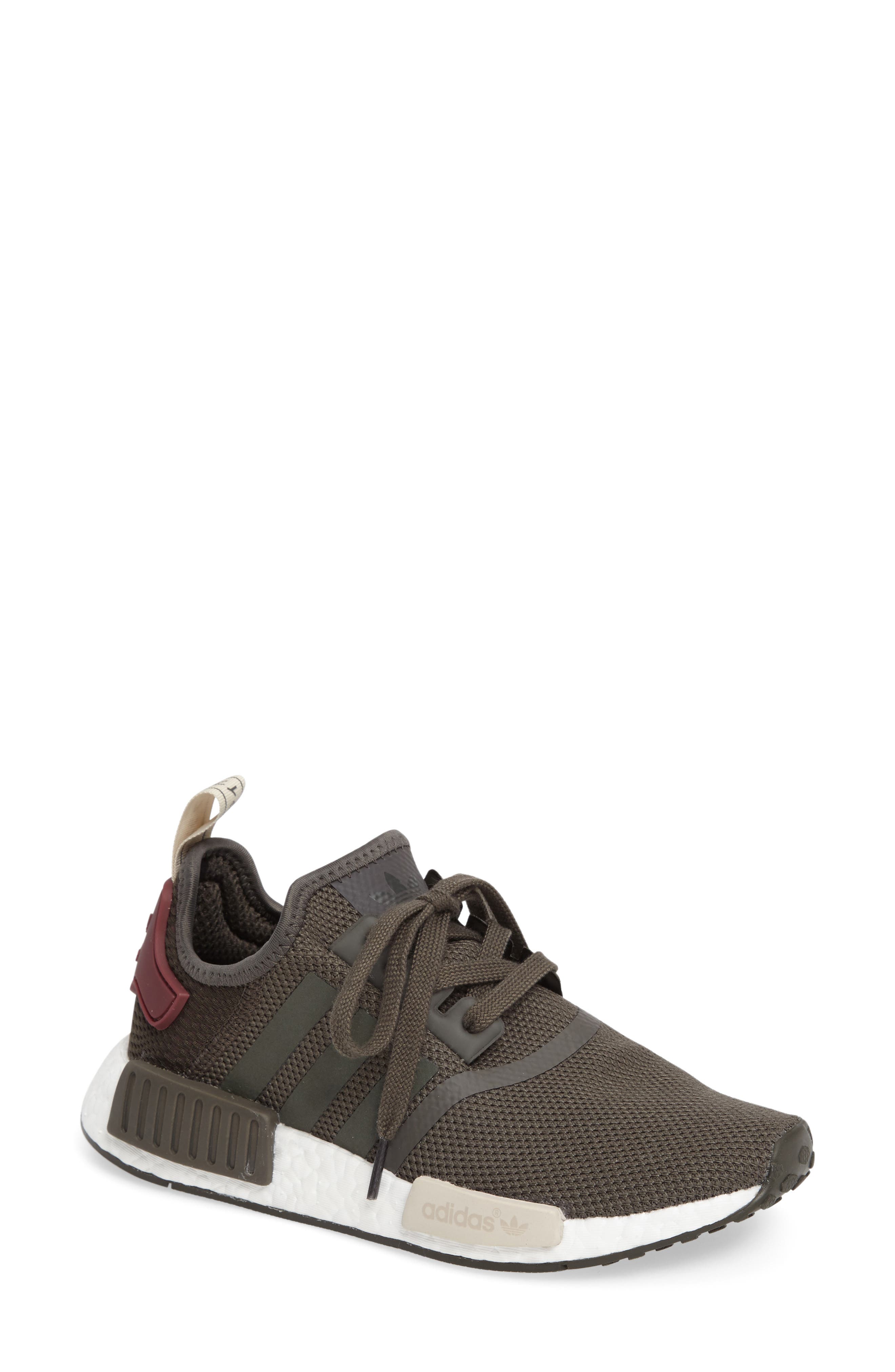 'NMD Runner' Athletic Shoe, Main, color, UTILITY GREY/ MAROON