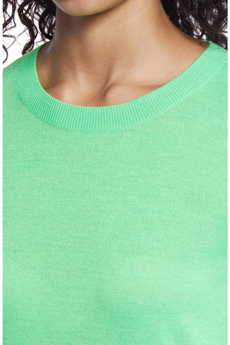 Crewneck Merino Wool Blend Sweater, Alternate, color, GREEN NEON