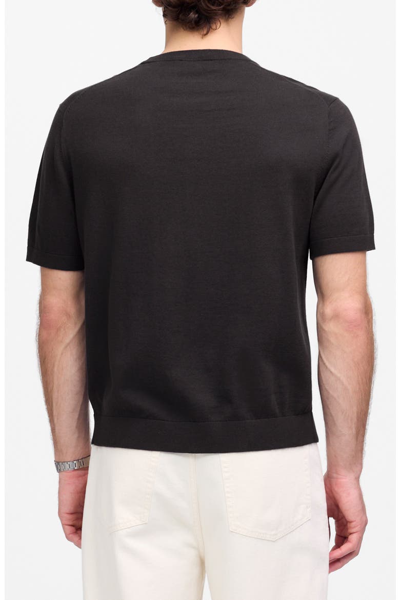 Cotton Crewneck Sweater T-Shirt, Alternate, color, BLACK COAL