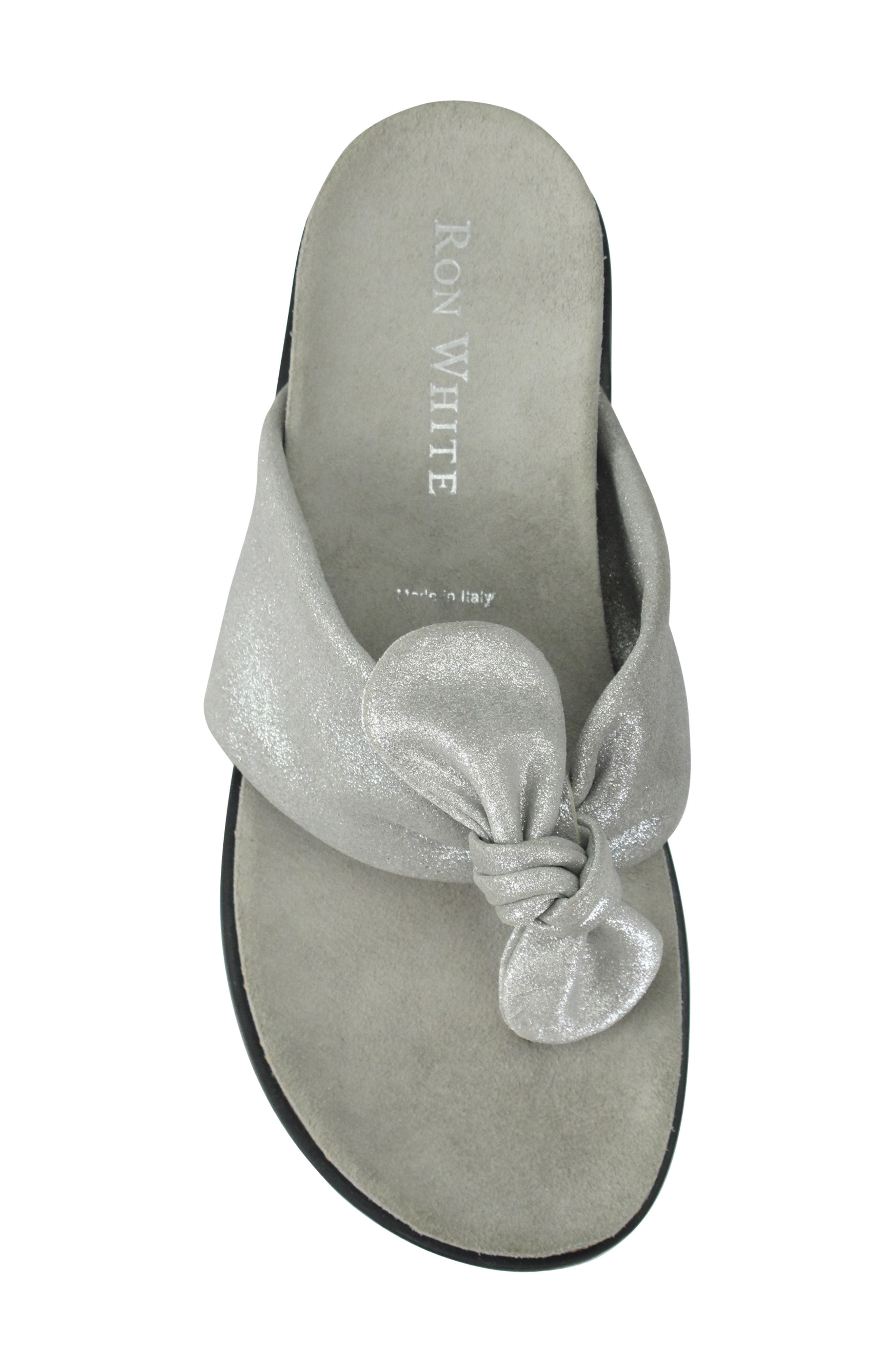 Gayla Metallic Leather Flip Flop, Alternate, color, DOVE METALLIC