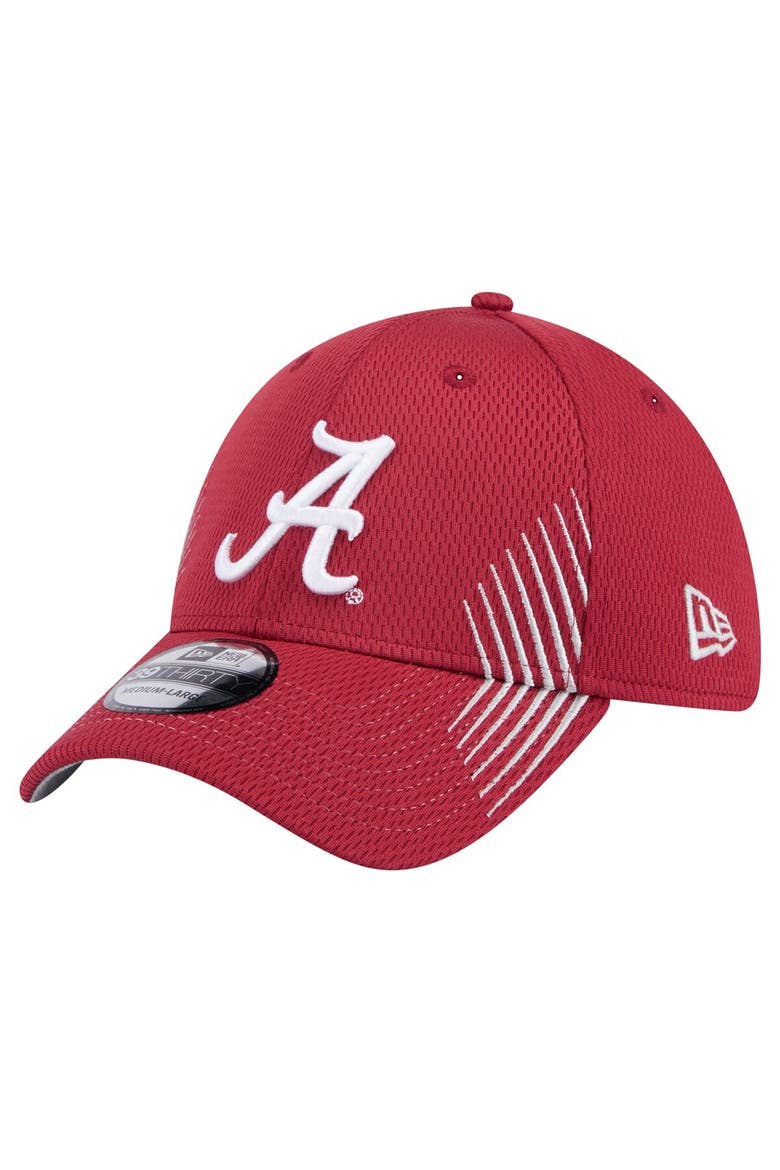 Men's New Era Crimson Alabama Crimson Tide Active Slash Sides 39THIRTY Flex Hat, Alternate, color, Crimson