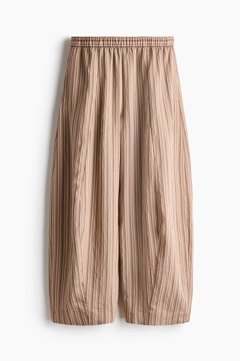 Modal-blend Barrel Trousers, Alternate, color, Dark beige/striped