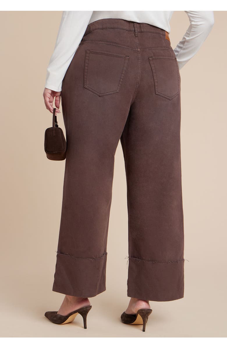 ELOQUII Tall Cuff Jean, Alternate, color, Brown