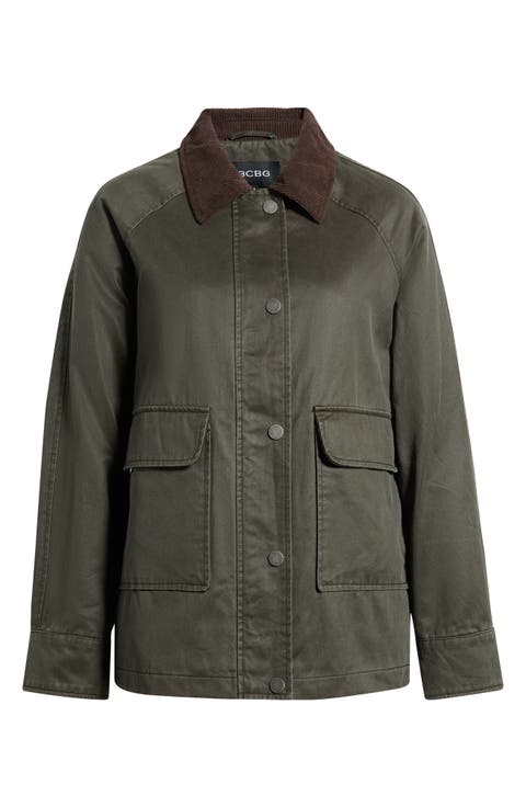 Corduroy Collar Cotton Barn Jacket