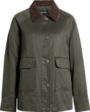 BCBG Corduroy Collar Cotton Barn Jacket