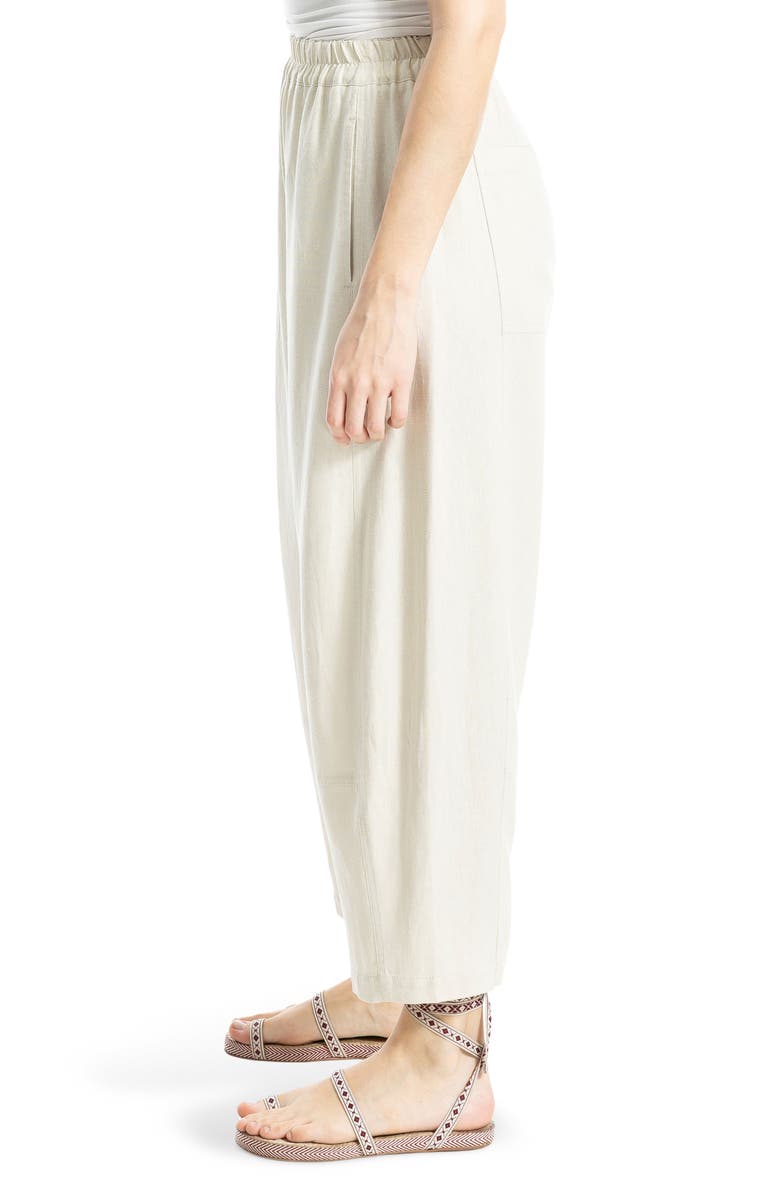 MAX STUDIO Crop Linen Blend Barrel Leg Pants, Alternate, color, Natural