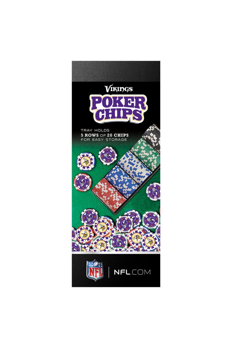 Minnesota Vikings 100 Piece Poker Chips, Alternate, color, Multicolor