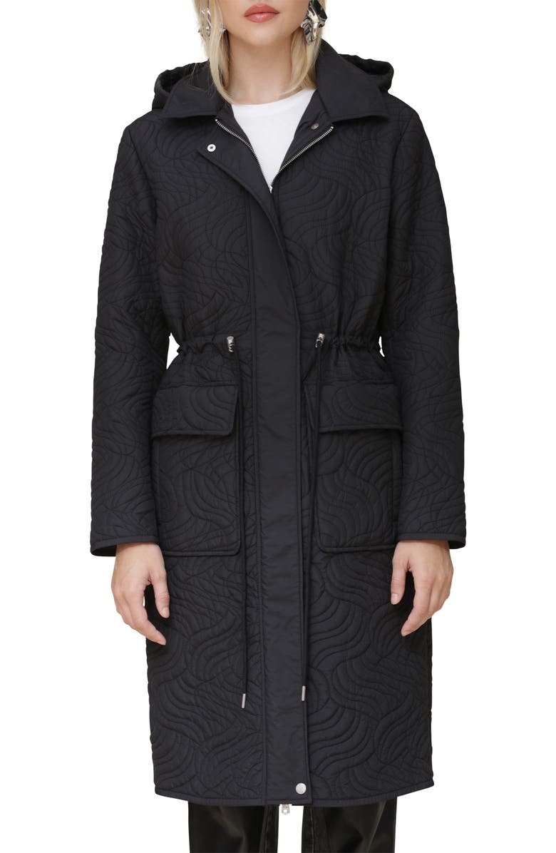 Avec Les Filles Quilted Hooded Longline Coat, Main, color,