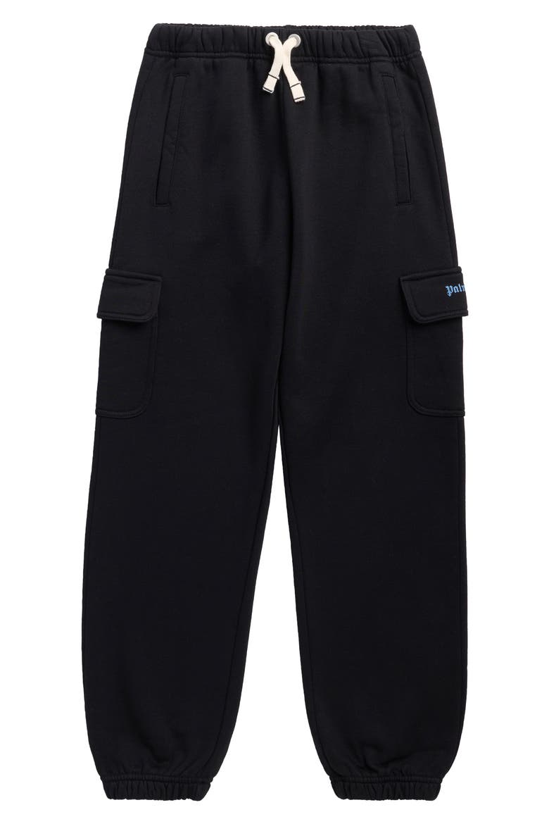 Kids' Cargo Sweatpants, Main, color, BLACK - LIGHT BLUE