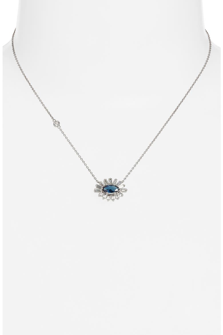 Diamond & Sapphire Evil Eye Pendant Necklace, Alternate, color, BLUE