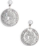 Karine Sultan French Coin Drop Earrings