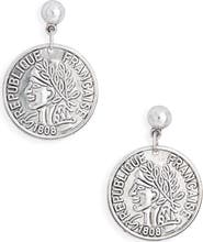 Karine Sultan French Coin Drop Earrings