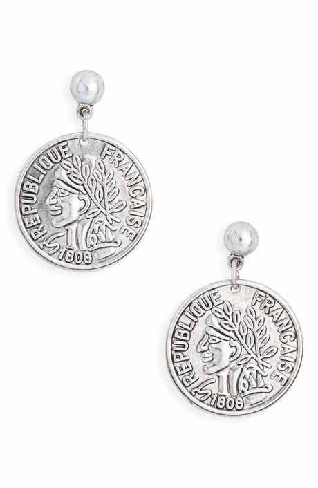 Karine Sultan French Coin Drop Earrings