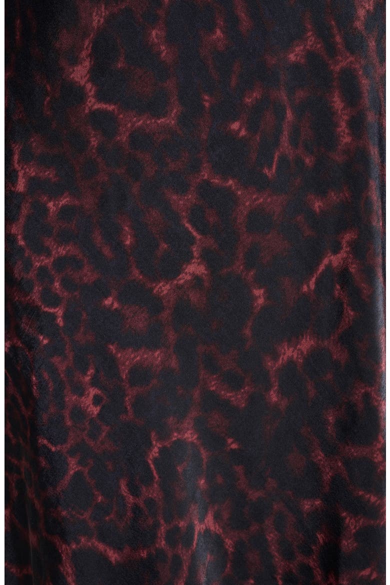 Faux Leather Mixed Media Midi Dress, Alternate, color, MERLOT CHEETAH