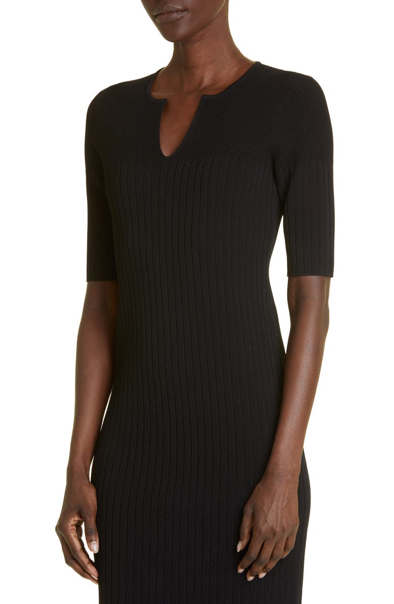 ST. JOHN Short Sleeve Rib Knit Sweater Dress, Alternate, color, 