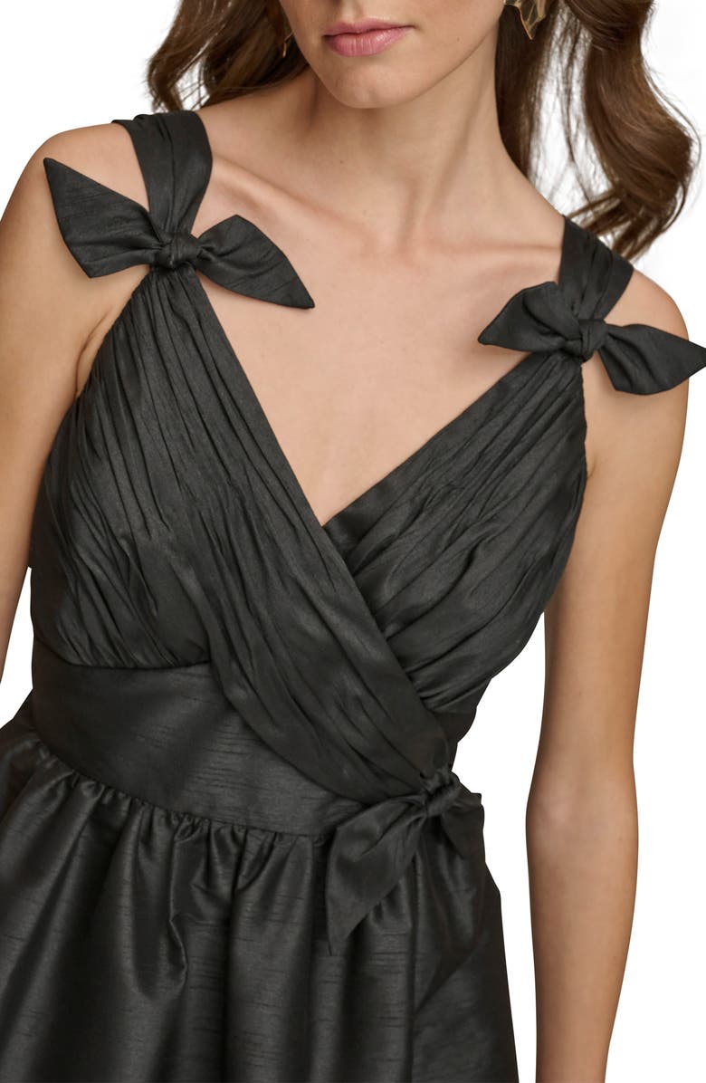 Donna Karan New York Bow Fit & Flare Midi Cocktail Dress, Alternate, color, Black