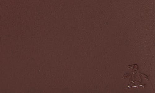 Original Penguin Stitch Crease Leather Bifold Wallet In Brown
