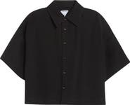 Bottega Veneta Boxy Crop Button-Up Shirt
