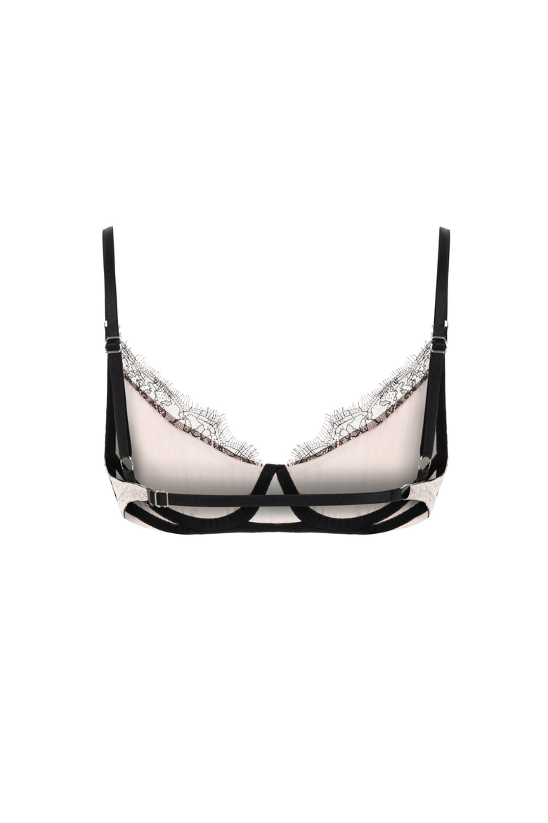 Eos Pure Bra - Silk & Lace Underwire Balconette Bra, Alternate, color, Beige