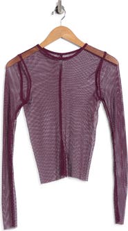LSPACE Zani Long Sleeve Mesh Top