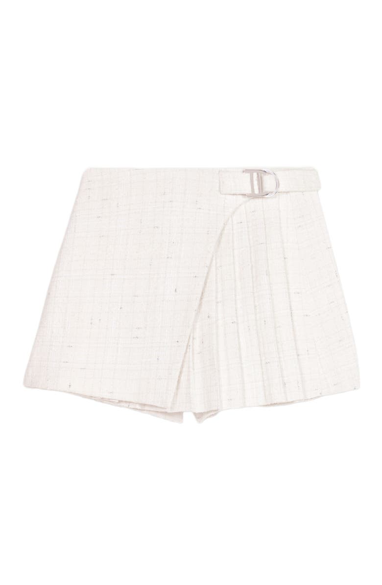 maje Short pleated tweed skirt, Alternate, color, 