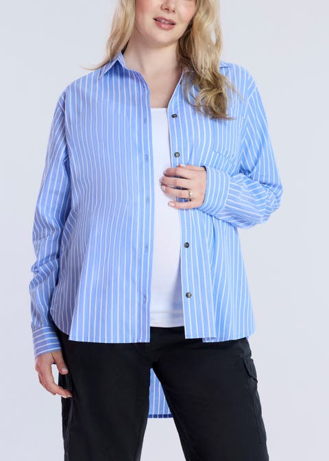 Long Sleeve Button-Up Poplin Shirt
