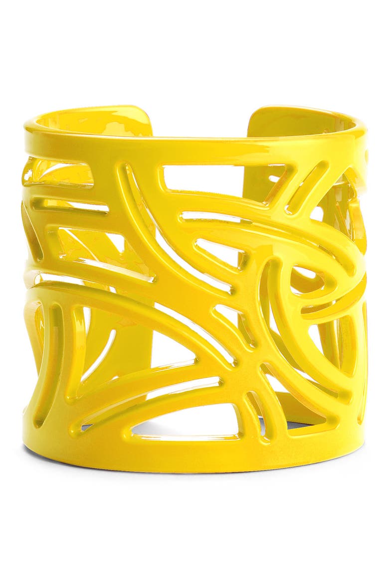 Cutout Geometric Cuff, Main, color, LEMON