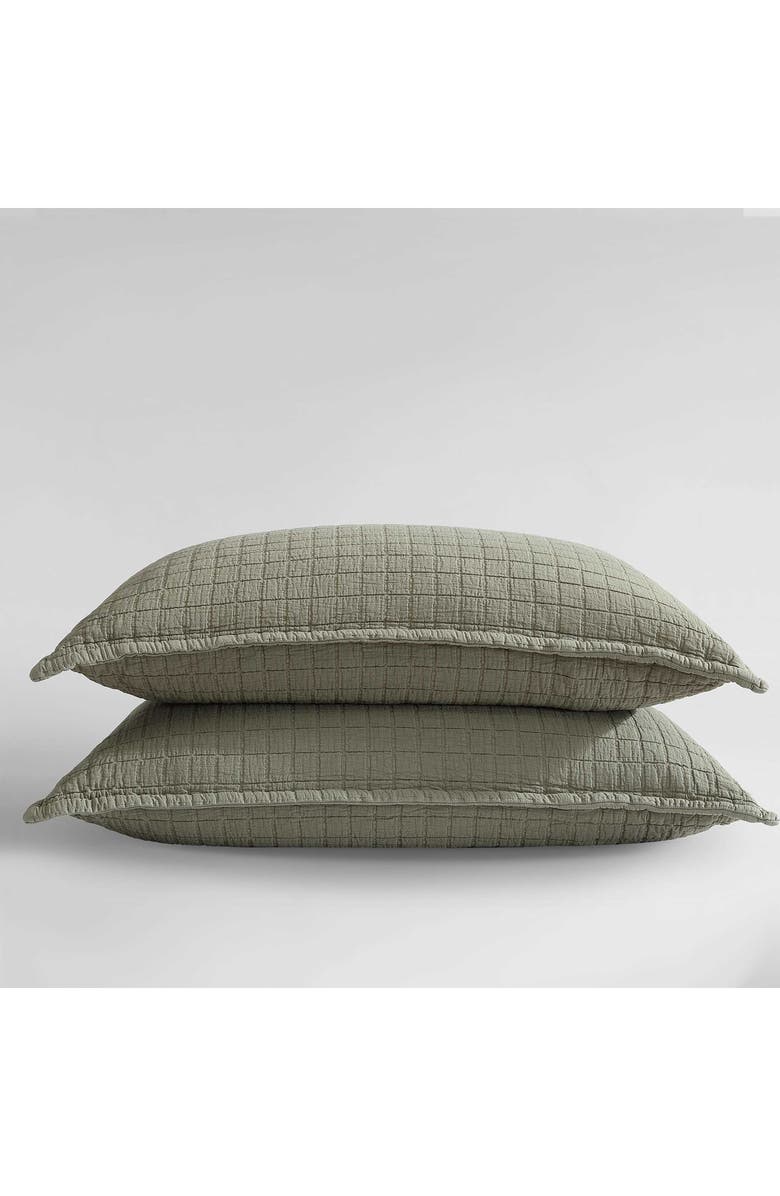 Calvin Klein Essential Washed Jacquard Coverlet, Alternate, color, Green