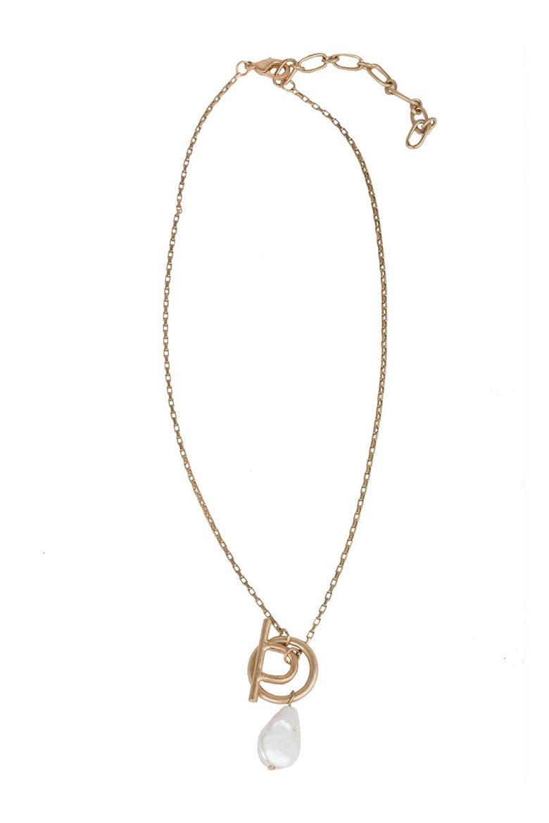 Freshwater Pearl 2-Piece Drop Earrings & Pendant Necklace Set, Alternate, color, GOLD