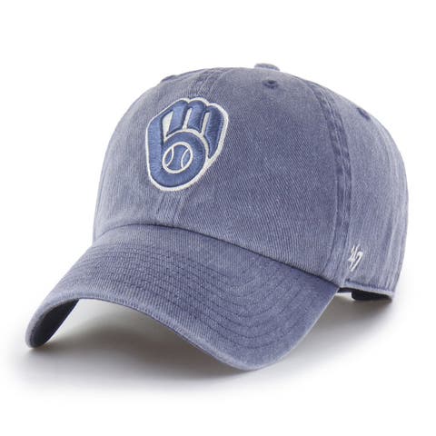 Men's '47 Navy Milwaukee Brewers Pigment Clean Up Adjustable Hat