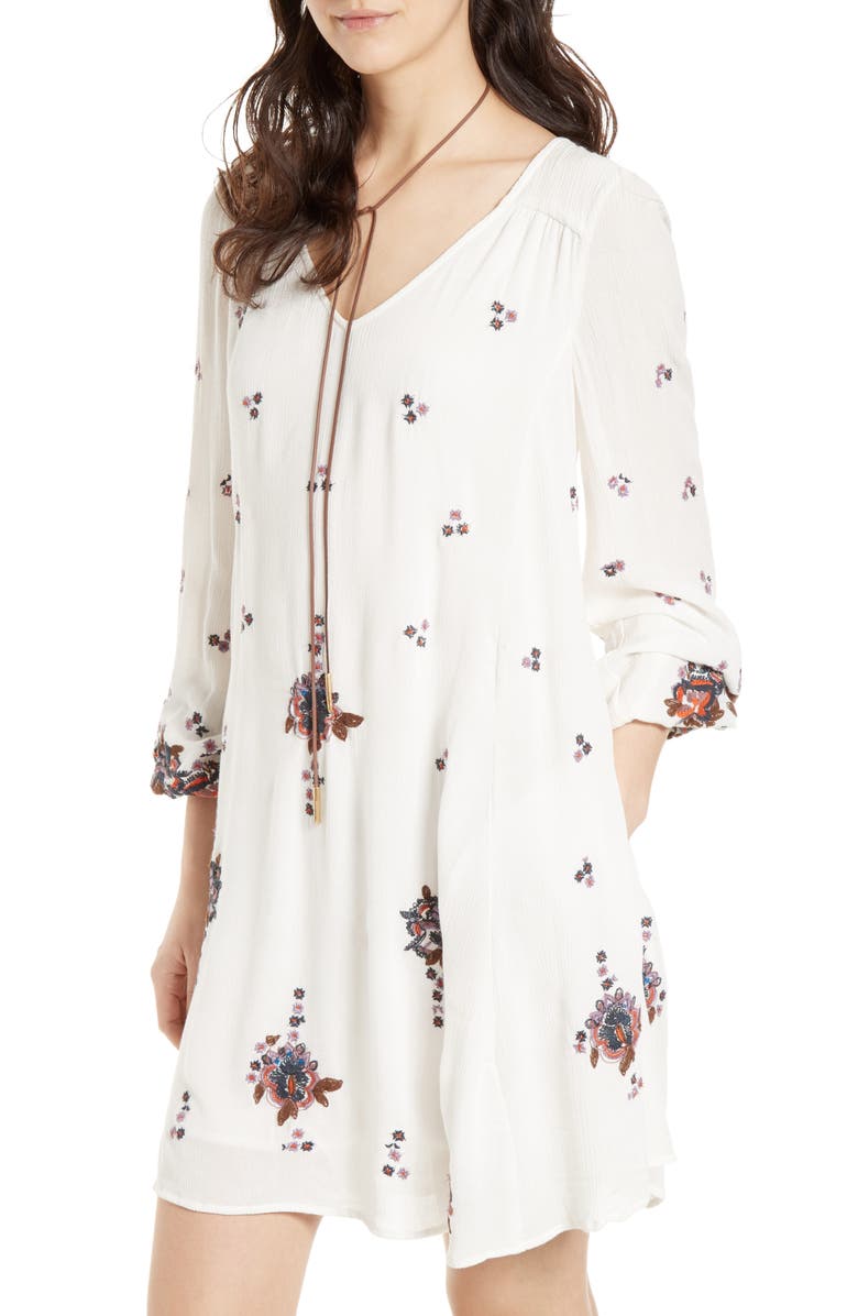 Free People Embroidered Minidress, Alternate, color, 