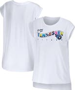 WEAR by Erin Andrews Women's WEAR by Erin Andrews White Tennessee Titans Greetings From Muscle T-Shirt