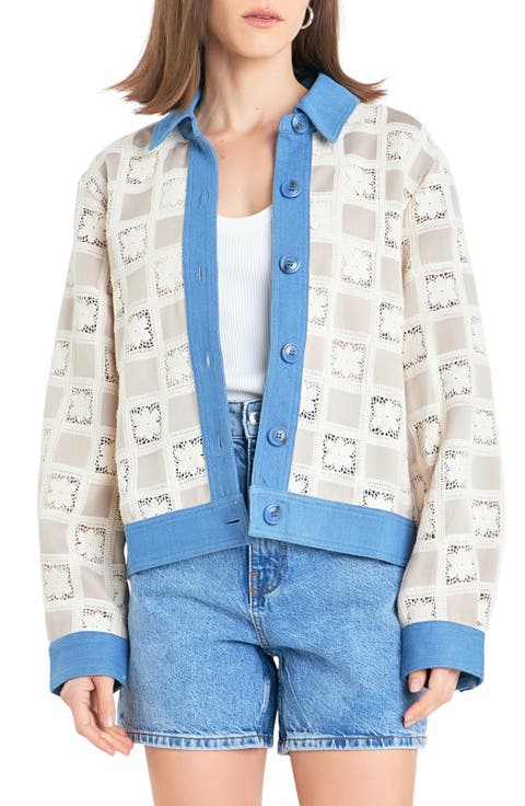 Patchwork Crochet & Denim Jacket