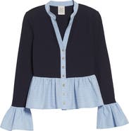 Cinq à Sept Skai Mixed Media Top