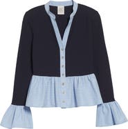 Cinq à Sept Skai Mixed Media Top