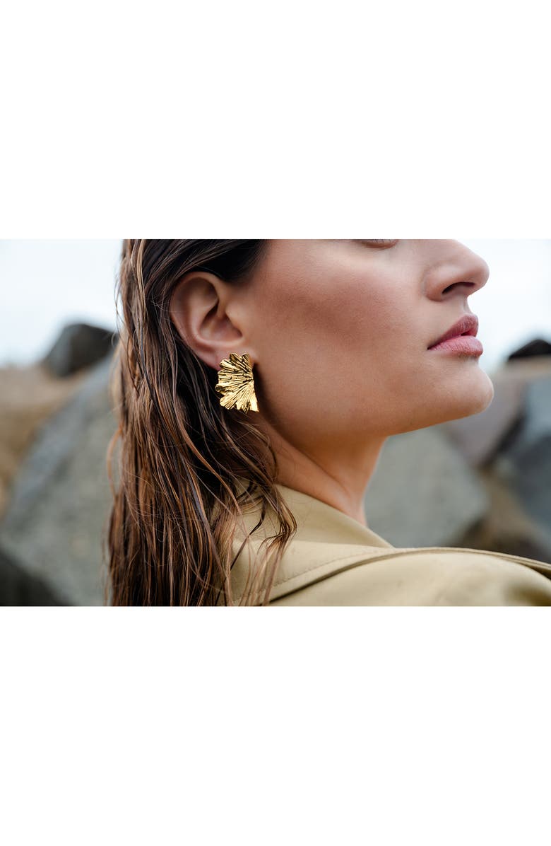 CHRISTINA CARUSO Baby Ginkgo Leaf Earrings, Alternate, color, 