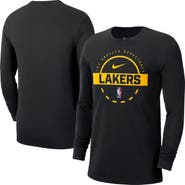 Nike Men's Nike  Black Los Angeles Lakers Authentic Long Sleeve Practice T-Shirt