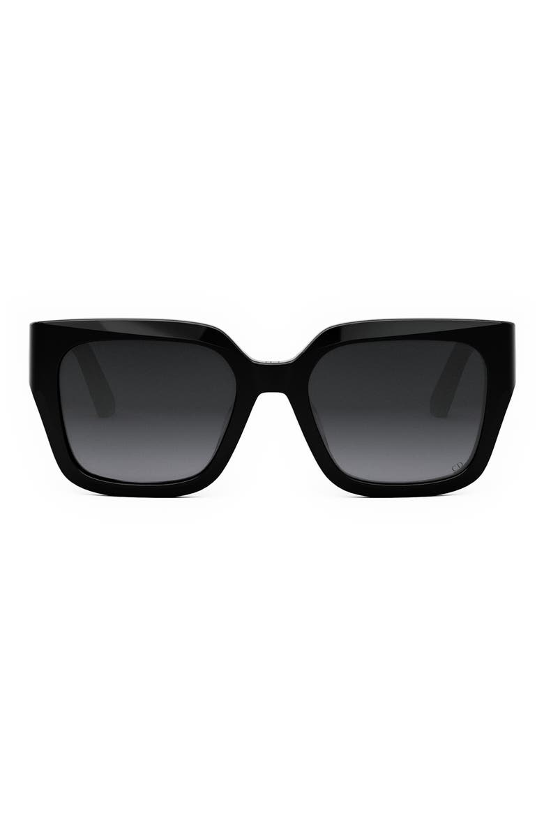 30Montaigne S8U 54mm Square Sunglasses, Main, color, SHINY BLACK / GRADIENT SMOKE