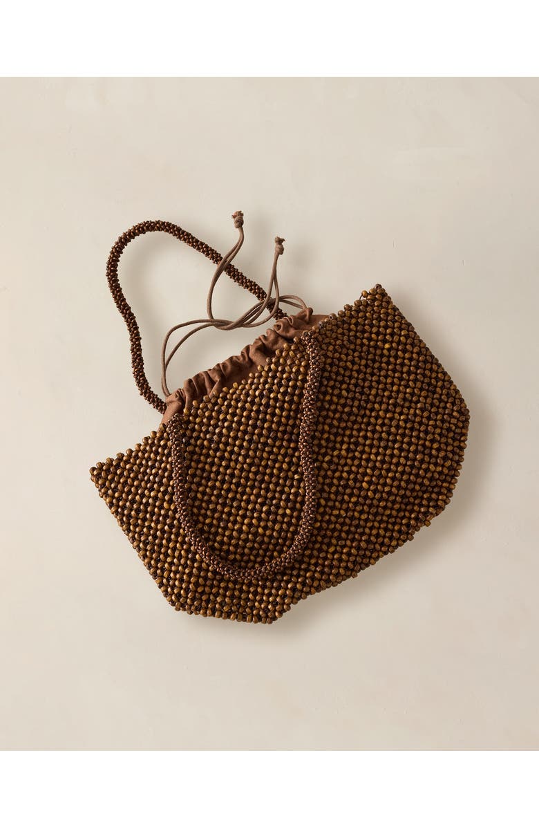 Haven Well Within Wooden Beaded Bag, Main, color, Brown