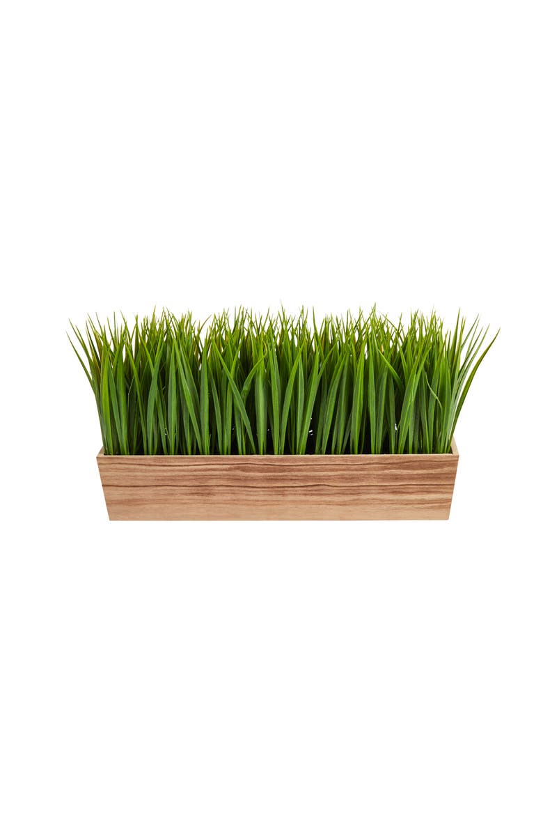 20-in Vanilla Grass Artificial Plant in Decorative Planter, Main, color, Green