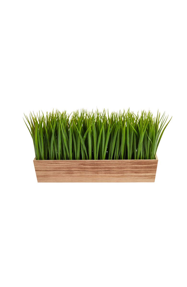 NEARLY NATURAL 20-in Vanilla Grass Artificial Plant in Decorative Planter, Main, color, Green